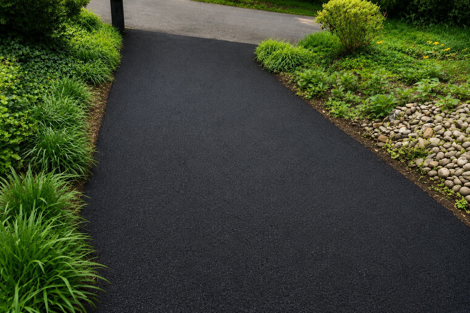 Path after paving and landscaping by May's Paving
