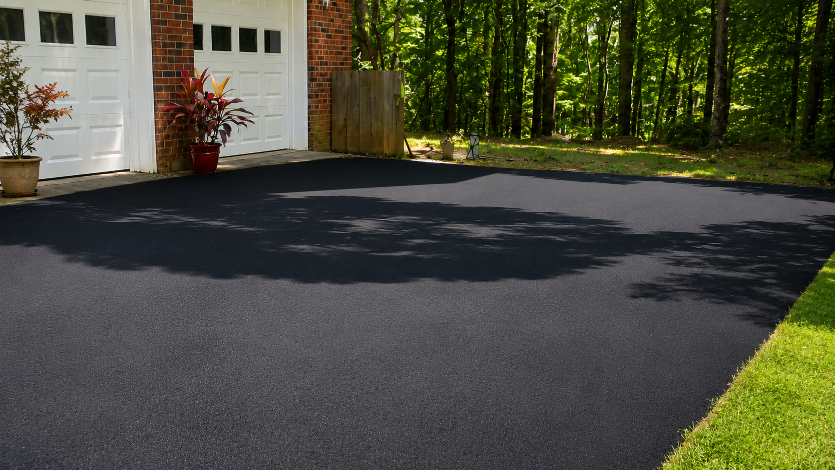Driveway after resurfacing by May's Paving